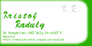 kristof raduly business card